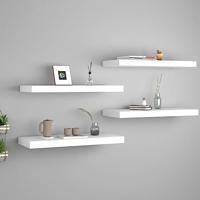 Wandschappen zwevend 4 st 60x23,5x3,8 cm MDF wit - thumbnail