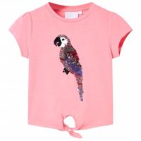 Kindershirt 92 fluorescerend roze - thumbnail