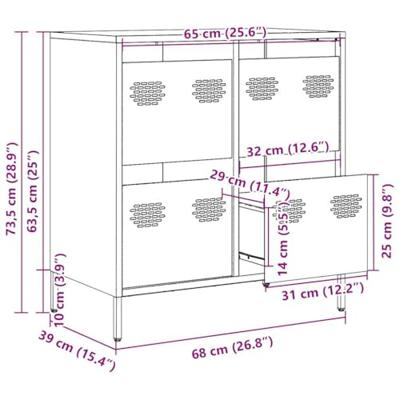 Dressoir 68x39x73,5 cm koudgewalst staal wit Dressoir 68x39x73,5 cm koudgewalst staal wit
