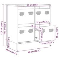 Dressoir 68x39x73,5 cm koudgewalst staal wit - thumbnail