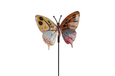 Tuinsteker Monarch op steel multicolor metaal 17x1x70cm