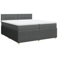 Boxspring met matras stof donkergrijs 200x200 cm - thumbnail