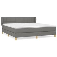 Boxspring met matras stof donkergrijs 160x200 cm - thumbnail