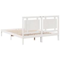 Bedframe extra lang zonder matras massief hout wit 160x210 cm - thumbnail