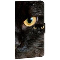 Huawei P10 Lite | Telefoonhoesje | Met pasjeshouder | Zwarte Kat - thumbnail