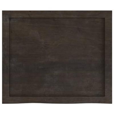 VidaXL Wastafelblad 60x50x(2-6) cm behandeld massief hout donkerbruin
