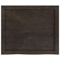 VidaXL Wastafelblad 60x50x(2-6) cm behandeld massief hout donkerbruin - thumbnail