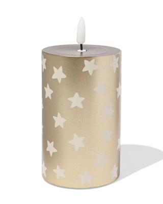 HEMA Led stompkaars 7.5x12x7.5cm ster goud