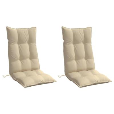 VidaXL Stoelkussens 2 st hoge rug oxford stof beige VidaXL Stoelkussens 2 st hoge rug oxford stof beige