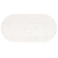 Tafelblad ovaal 100x50x2,5 cm massief grenenhout wit - thumbnail
