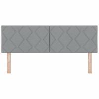 Hoofdbord met LED -striplichten Lichtgrijs 160 cm Stof - thumbnail