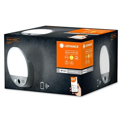 LEDVANCE Smart+ WiFi Round Camera 4058075564480 AC35456 LED-buitenlamp met bewakingscamera (wand) LED 15 W LEDVANCE Smart+ WiFi Round Camera 4058075564480 AC35456 LED-buitenlamp met bewakingscamera (wand) LED 15 W