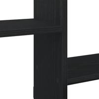 Wandschap kubus 5 vakken bewerkt hout zwart - thumbnail