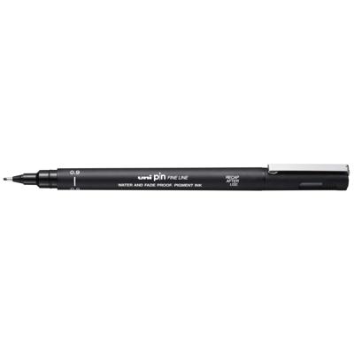 Fineliner uni-ball pin 0.9mm zwart