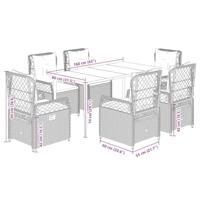 7-delige Tuinset met kussens poly rattan zwart - thumbnail