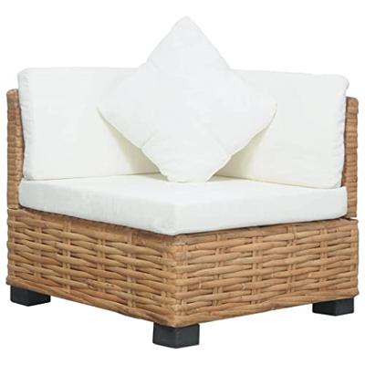 VidaXL Hoekbank met kussens natuurlijk rattan