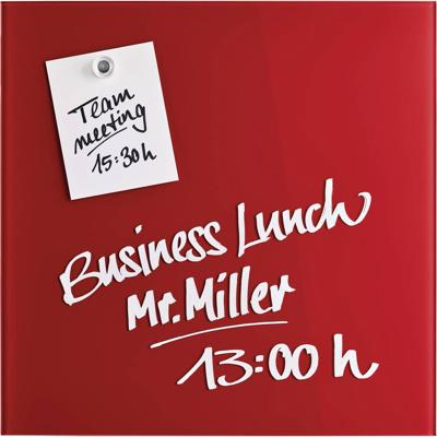 magnetoplan 13401006 Glazen magneetbord (b x h) 400 mm x 400 mm Rood