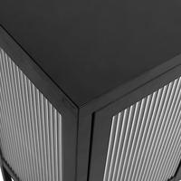 Dressoir 105x35x70 cm glas en staal zwart - thumbnail