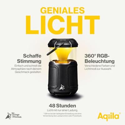 Aqiila AQPBB1BK444 Soundbird B10 Campinglamp LED werkt op een accu 954 g Zwart