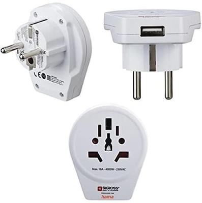 Hama Reisadapter World To Europe USB Voor 2- En 3-polige Apparaten 1x USB