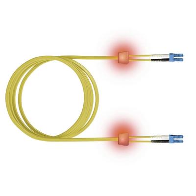 saCon glasvezel LED patchkabel duplex 9/125µm OS2, LC/LC, geel, 2 m