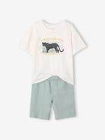 Jongensset short + T-shirt saliegroen - thumbnail