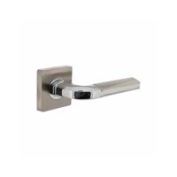 Deurkruk Amber op vierkant rozet met 7mm nokken chroom/nikkel mat - thumbnail