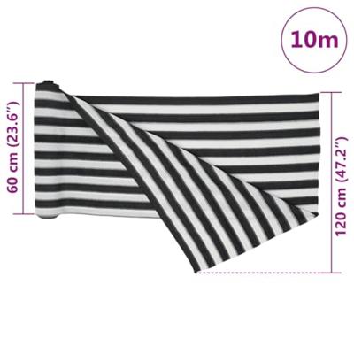 Privacynet 195 g/m 1,2x10 m HDPE antracietkleurig en wit - thumbnail