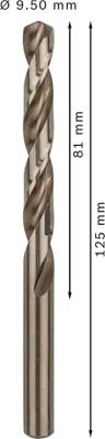 Bosch Accessories 2608585897 HSS Metaal-spiraalboor 9.5 mm Gezamenlijke lengte 125 mm Kobalt DIN 338 Cilinderschacht 5 stuk(s) Bosch Accessories 2608585897 HSS Metaal-spiraalboor 9.5 mm Gezamenlijke lengte 125 mm Kobalt DIN 338 Cilinderschacht 5 stuk(s)