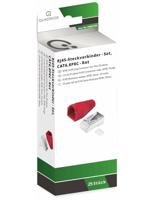 Quadrios RJ-45 Connectorset CAT 6 1906C170 connectoren, recht aantal polen 8P8C rood 25st - thumbnail