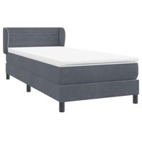 Boxspring met matras fluweel donkergrijs 90x210 cm - thumbnail