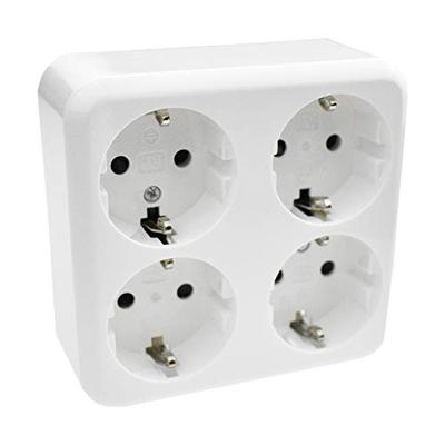 Benson opbouw stopcontact RA 4 voudig wit - 4650084 Benson opbouw stopcontact RA 4 voudig wit - 4650084