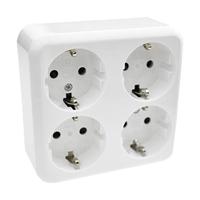 Benson opbouw stopcontact RA 4 voudig wit - 4650084 - thumbnail