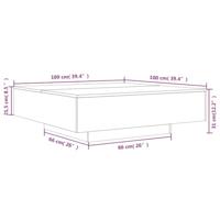 Salontafel met LED-verlichting 100x100x31 cm zwart - thumbnail