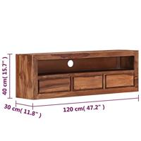 Tv-meubel 120x30x40 cm massief acaciahout - thumbnail