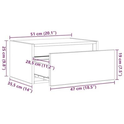 Nachtkastjes met LED's 2 st wandgemonteerd gerookt eikenkleurig Nachtkastjes met LED's 2 st wandgemonteerd gerookt eikenkleurig