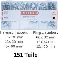Set van oogbouten Black & Decker 151 Onderdelen - thumbnail