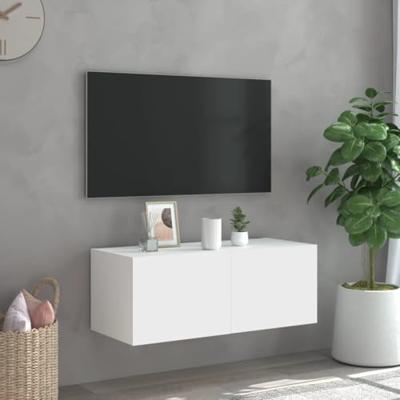 Tv-wandmeubel met LED-verlichting 80x35x31 cm wit Tv-wandmeubel met LED-verlichting 80x35x31 cm wit