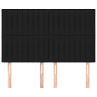 Hoofdborden 4 st 80x5x78/88 cm stof zwart - thumbnail