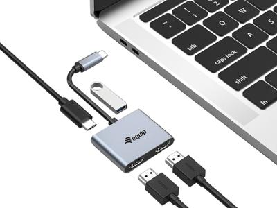 Equip 133484 usb-c 4 in 1 dual hdmi adapter