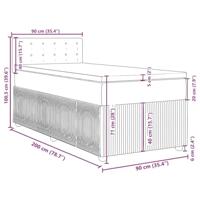 Boxspring met matras stof lichtgrijs 90x200 cm - thumbnail