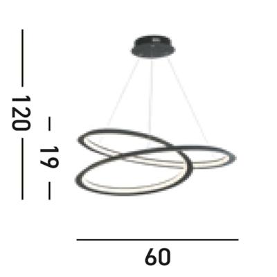 Searchlight Led hanglampSwirl - 51871-1BK