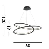 Searchlight Led hanglampSwirl - 51871-1BK - thumbnail
