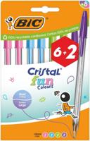 Balpen Bic Cristal Fun large assorti 6+2 gratis - thumbnail
