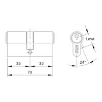 Cilinder IFAM F5S4040N Nikkel Europees Zilverkleurig Blik 80 mm Lange hendel - thumbnail