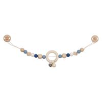 Goki houten wandelwagenketting ster blauw met clips - thumbnail