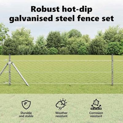 VidaXL Afrasteringspaal zilver 10 x 0,8 m (50 mm gaas) staal