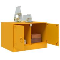 Salontafel 67x50x44 cm staal geel - thumbnail