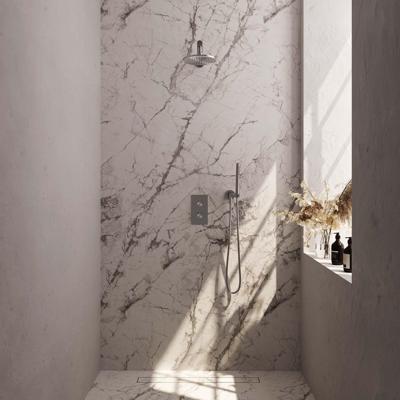 Regendoucheset Inbouw Brauer Brushed Carving Thermostatisch 30 cm met 3-Weg Omstelling, Wandarm en 3-Standen Handdouche Geborsteld RVS Brauer Regendoucheset Inbouw Brauer Brushed Carving Thermostatisch 30 cm met 3-Weg Omstelling, Wandarm en 3-Standen Handdouche Geborsteld RVS Brauer