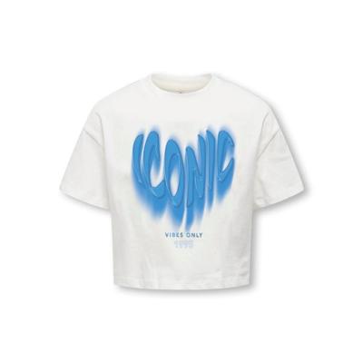 Kids ONLY zomer t-shirt S/S meisjes - print - off wit - Kogdaphne